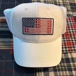 J. Crew White Mesh Cap with Oar flag patch